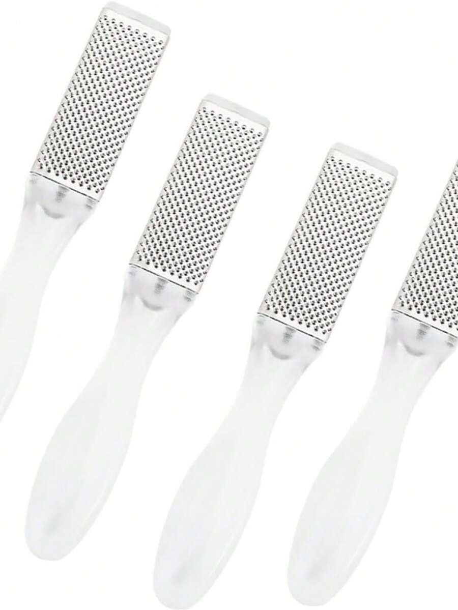 Juego de 2 en 1 de lima para pies, raspador de pies de acero inoxidable, elimina la piel áspera, cepillo para pies para uso húmedo, mango ergonómico, adecuado para spa en casa - Herramienta de cuidado de los pies