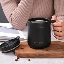 Stainless Steel Double-Layer Coffee Mug, Office Cup, Gift - Multicolor - View 5