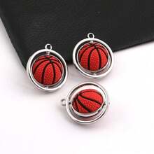 Creative Sports Style Basketball Football Rotatable Pendant DIY Handmade Keychain Necklace Pendant Accessories - Basketballs [2] - View 1