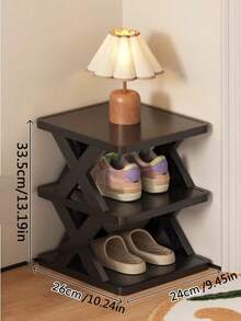 1个9/6/3层立式鞋架，节省空间窄型鞋架，小型DIY独立式鞋架，适用于玄关、衣橱、走廊等场所，易于组装，结构稳固，黑色塑料材质 - 彩色 - 查看 14