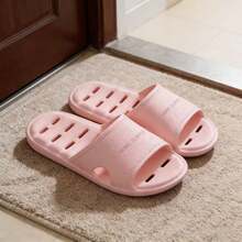 Quick-Dry Breathable Bathroom Slippers, Non-Slip Soft-Sole Indoor Sandals, Unisex Hollow-Out Slides - Pink - View 4