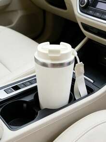 1PC,Portable Insulated Coffee Cup With Leakproof Lid & Webbing Strap - Multicolor - View 6