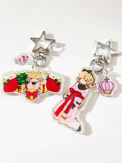 1pc Original Acrylic Pendant Medal Keychain, JK Uniform Angel Heart Friendship Gift, Bow Tie Y2K Retro Japanese School Girl Cute Casual Street Party Acrylic Keychain, Phone, School Souvenir Gift, Bag Charm, Seasonal Corporate Event Memento, Gift For Girlfriend