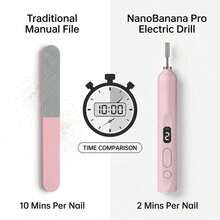 NEUZOJIT Nail Drill And UV Light Set, Portable Electric Nail Drill And UV Nail Lamp 2 In 1 Nail Tools With LED Display, 3 Speed Fast-Dry Rechargeable Nail Drills Machine For Curing Polish And Remove - 粉色 - 查看 5