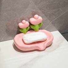 2pcs Plastic Flower Shaped Soap Dish - Bathroom Soap Draining Box - Washroom Creative Luxury Soap Holder - Flower-shaped Soap Box - View 9