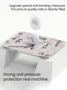 This Beautiful And Cute Cartoon Pink Heart Letter Double-Sided Acrylic Crystal Clear Back Cover Is Shock-Resistant And Durable, Suitable For IPad 7th, 8th And 10th Generation (10.2 Inch). It Has A Built-In Pen Slot, Supports Sleep/Wake Function And Multiple, Making It An Ideal Gift Choice. - Multicolor - View 5