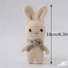 Handmade Gray Scarf With Rabbit Rattle, Soft Knitted Toy, Suitable For Infants And Children, Perfect Gift For Christmas, Halloween, Thanksgiving - Multicolor - View 2