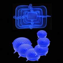 12 piezas Tapas de silicona extensibles - Juego de tapas de silicona para tazones - Cubiertas de sellado para preservación de alimentos, Utensilios de cocina de silicona - Multicolor - Ver 6