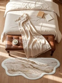 DAJIANG Thảm len dài màu kem, viền lượn sóng bất đối xứng, thích hợp cho phòng tắm, nhà bếp, ngoài trời, trong nhà, hành lang, phòng ngủ, phòng khách, cạnh giường, có thể giặt máy, dễ vệ sinh, đế chống trơn trượt, thích hợp trang trí phòng ngủ, phòng tắm, phòng ngủ, trang trí ngoài trời. - Nhiều màu - Xem 5