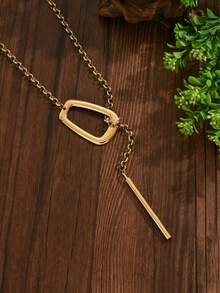 1 chiếc vòng cổ choker thời trang độc đáo bằng kim loại bạc, dây dày, hình vuông rỗng, có thể điều chỉnh kích thước, kiểu dáng punk sáng tạo, khóa hình vuông mở phóng đại, dây dài bằng kim loại chống trượt, phù hợp cho nữ giới đeo hàng ngày, đi nghỉ mát và dự tiệc. - Vàng - Xem 5