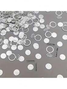 100 hạt kim tuyến hình nhẫn kim cương, thích hợp trang trí lễ cưới, tiệc cô dâu và tiệc đính hôn, tạo điểm nhấn lấp lánh cho các sự kiện và lễ kỷ niệm. - Nhiều màu - Xem 3