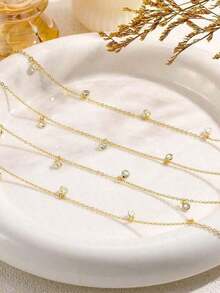 Boho Multi-Layered Tassel Bikini Bra Silver Gold Waist Chain Tassel DropTear Beads Angle Wings Belly Chain Stomach Chain Tassel Adjustable Bikini Beach Plus Size Shiny Waist Body Chain Belt Belly Jewelry Summer Beach Vacation Holiday Party Accessories Women And Girls - 水鑽吊墜腰項鍊 - 查看 4