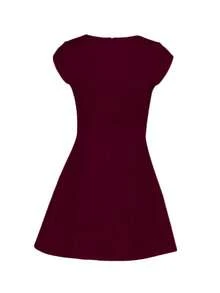 Đầm hè Onecee, màu đỏ rượu vang, cổ vuông, không tay, dáng chữ A, đầm ngắn tay dự tiệc cocktail, thanh lịch cho ngày Valentine, hẹn hò, tụ họp, tiệc tùng, du lịch, kỳ nghỉ, đi biển. - Màu Đỏ Sâu - Xem 4