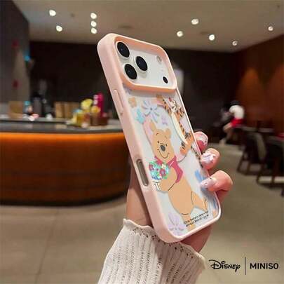 Miniso Disney Winnie The Pooh & Tigger Floral Phone Case Transparent Magnetic Shockproof Case Suitable For Iphone 17 Pro Max/17 Pro/17 Air/17/16/15/14/13/12/11/X/XS Pro/Pro Max Series Iphone 17 Pro Max Case Iphone 17 Pro Case Iphone 17 Case Stocking Stuffers The Girlfriend
