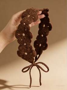 1/3pcs Solid Color Crochet Flower Headband Boho Knitted Hairband Women Fashion Hair Hoop Soft Polyester Headwear Valentine's Day Gift White Day St. Patrick's Day Gift For Girlfriend Summer Vacay Hair Accessories,Holiday,Travel - Multicolor - View 15