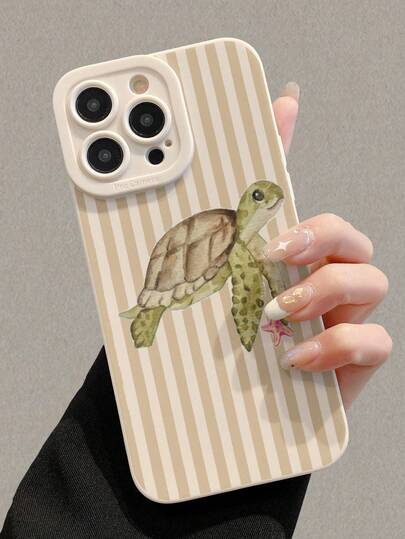 1个加厚防摔彩绘条纹海龟手机壳，兼容 17 Pro/17 Air/17/17 Pro Max/16/11/16 Pro/16 Plus/16 Pro Max/16 e/15 Pro Max/13/14/12/XS/XR/7G/8P，Galaxy A17/A07/S26/S26 Plus/S26 Ultra，Galaxy S25/S25 Plus/S25 Ultra/A16/A36/A26/A56/A50/A12