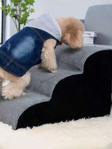 1/2/3/4/5 Level Pet Stairs, Bed Ramp, Anti-Slip & Durable, Removable & Washable. Suitable For Injured, Elderly Dogs & Cats, And Pets With Joint Pain - Grey - View 6