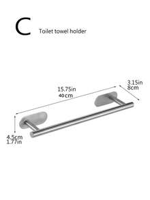1个免钻孔不锈钢毛巾环，椭圆形毛巾架，浴室壁挂式毛巾架套装 - 查看 13