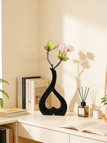 现代简约白色树脂心形花瓶 - 抽象雕塑，适合家居装饰，完美适用于客厅、卧室、玄关和办公室。可用于插放鲜花、干花，或作为独立的艺术品摆放。这款独特的光滑质感装饰品与米色、波西米亚风和现代风格的室内装饰完美融合，提升您的审美情趣。 - 彩色 - 查看 3