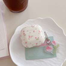 Flower Cute Floral Earphone Case, Acrylic Tulip Shockproof Protective Cover Compatible With Apple 1/2/3/4/Pro/Pro2/Pro3 - White - View 2