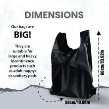 Adult Nappy Bags | 100 Pack | Sanitary Disposable Sacks For Large Incontinence Pads | 25% Thicker | Easy Tie Handles | Bag Extra Strong Thick | Fragrance Free Odourless Discrete - Multicolor - View 7