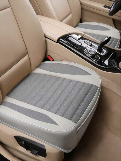 1pc Car Seat Cover, Linen Material, All Season Breathable, Fits Most 4-Door Sedans And SUVs, Luxury Models, Affordable, Auto Accessories