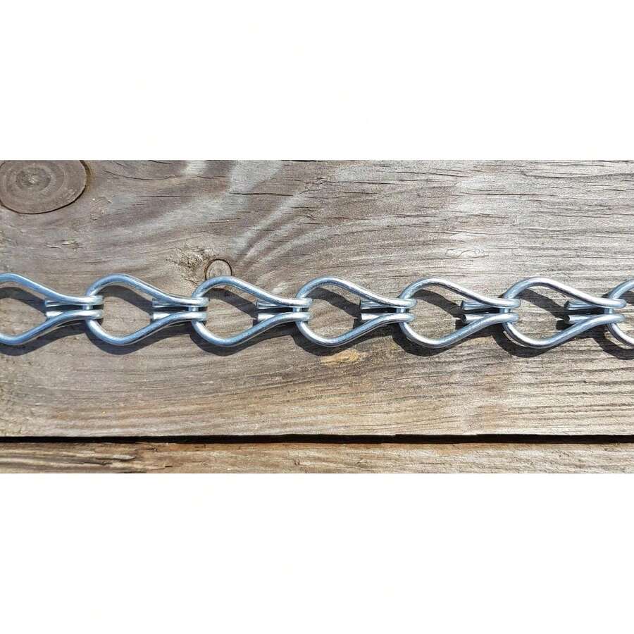Box/50 Fencing Atthment Trellis Wire Connector 7-Link Chain Metal Galvanised - B - View 1