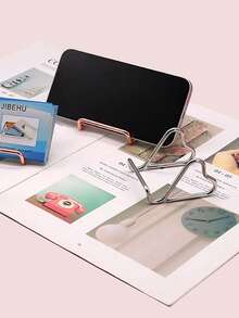 Heart-Shaped Metal Phone Stand, Multifunctional Universal Irregular Phone Holder, Sturdy And Durable, Business Card/Card Display Stand, Hands-Free Slouchy Viewing Stand For Streaming, Video Calls, And Desktop Aesthetics - Multicolor - View 5