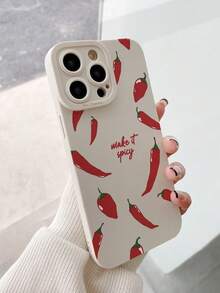 辣椒图案手机壳，全包防震防摔，兼容 17/17Pro/17ProMax/16/16Pro/16ProMax/15/15Pro/15ProMax/14/13/12/11 - 彩色 - 查看 3