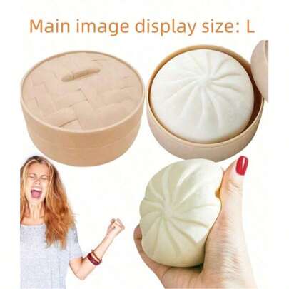 1pc Steamer Bun, Bun + Steamer Squeezy Toy, Soft Texture, Stress Relief Toy For Teens & Adults, Birthday/Holiday Gift, Eid Al-Fitr Favor