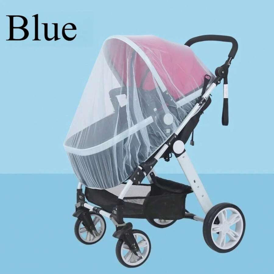 Baby Stroller Mosquito Net, Summer Stroller Mosquito Net, Insect Screen, Baby Stroller Safety Net, Mesh Mosquito Net For Baby Stroller - Blue - View 1