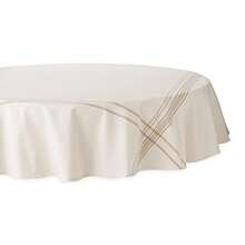 DII 100% algodón Lavable a máquina Mantel Individual a Rayas francesas para cenas Verano y picnics al Aire Libre Blanco Chambray White Tablecloth - 70" Round 1 - Chambray blanco - Ver 1