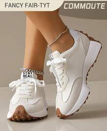 Women's Casual Sports Shoes, Lightweight Non-Slip Fitness Running Shoes, Tennis Shoes, Sneakers - 白色 - 查看 6