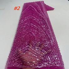 High Quality African Beaded Lace Fabric, Dubai 2026 Nigerian French Sequin Lace Fabric, Suitable For Party Dress Sewing Material - A - 查看 2