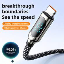 Cable de carga y datos USB a Tipo-C de 120W de aleación de zinc, apto para varios modelos de teléfonos inteligentes, serie micro, cable de carga USB-C - Negro - Ver 6