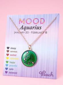 1pc Temperature Sensitive Color Changing 12 Zodiac Pendant Necklace, Fashionable Gold-Plated Zinc Alloy Mood Adjusting Jewelry For Girls - one-size - View 21