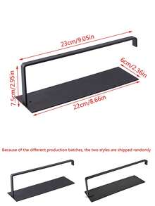 Carbon Steel No-Drill Paper Towel Holder, Kitchen/Bathroom Tissue Roll Rack, Adhesive Mounted Cleaning Cloth Hanger, Large Square Bathroom Storage Shelf - Multicolor - View 11