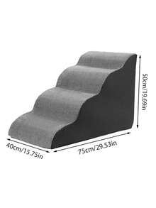 1/2/3/4/5 Level Pet Stairs, Bed Ramp, Anti-Slip & Durable, Removable & Washable. Suitable For Injured, Elderly Dogs & Cats, And Pets With Joint Pain - Grey - View 13