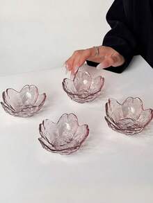 1 cái/2 cái/4 cái/6 cái đĩa thủy tinh Nhật Bản họa tiết băng giá hình hoa anh đào, đĩa đựng nước chấm, đĩa chấm lẩu, đĩa đựng nước sốt cà chua salad. - Nhiều màu - Xem 9