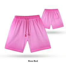 Men's Heavyweight Gradient Washed Drawstring Shorts - Casual Streetwear Elastic Waist Knee Length Shorts With Pockets - Vintage Distressed Denim Look Summer Bottoms For Men -  Y2K Inspired Relaxed Fit Casual Shorts For Daily Wear, Street Style, And Outdoor Activities - 2026 New Arrival American Fashion Essentials - Màu Hồng Tươi - Xem 2