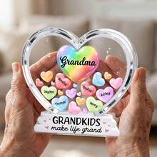 Grandma's Heart-Shaped Sweetheart 2D Flat - Personalized Acrylic Square Plaque - Meaningful Gift For Grandma On Mother's Day - As Shown2 - View 3