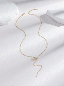 1件优雅简约水滴形锆石Y型项链，精致日常佩戴，也适合派对、毕业典礼等场合。 - 彩色 - 查看 2