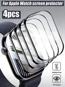 4片装高清陶瓷手表屏幕保护膜，自修复防刮花，全覆盖，防刮花，防指纹，无气泡，时尚黑色边框，兼容Series 10(42mm)、Series 10(46mm)、SE/8/7/6/5/4/3/2/1等型号 - 無色 - 查看 13