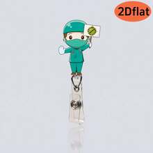 2D Cartoon Retractable Easy Clip, Grim Reaper Unicorn Cat ID Badge Holder, Nurse Doctor Teacher Work Badge Lanyard - One Size Fits All - View 14