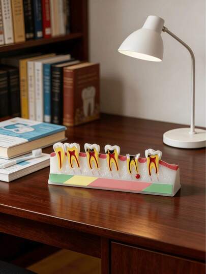 Modello dettagliato di anatomia dentale, display didattico per l'apprendimento odontoiatrico e decorazione da scrivania, statuina colorata della struttura dentale, adatta per decorazione d'ufficio, ausilio per l'insegnamento scientifico, modello medico e accessori per la casa
