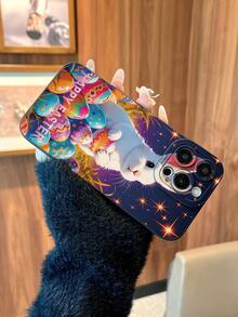 1个可爱兔子2D图案全包防滑软TPU手机壳，兼容 17、16、15、14、13、12、11 Pro/Pro Max/Plus及其他Galaxy机型，适合作为新年、生日、复活节、情人节、愚人节礼物送给朋友、家人、同事、爱人。 - 黑色 - 查看 5