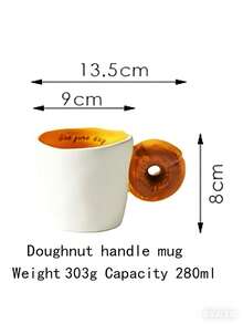 Donut Handle Cute Cartoon Ceramic Mug, Creative New Year Gift For Women, Single Cup Gift - Donut Cups - View 8