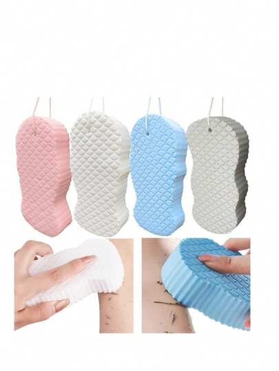1/2/4 piezas Esponja de baño suave, Esponja de baño exfoliante ultra suave, Juguete de baño exfoliante ultra suave, Removedor reutilizable de piel muerta exfoliante