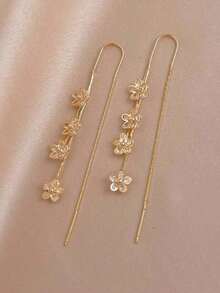 1pc Fashionable Flower Shaped Stud Earrings, Gift For Valentine's Day, Mother's Day - Nhiều màu - Xem 5