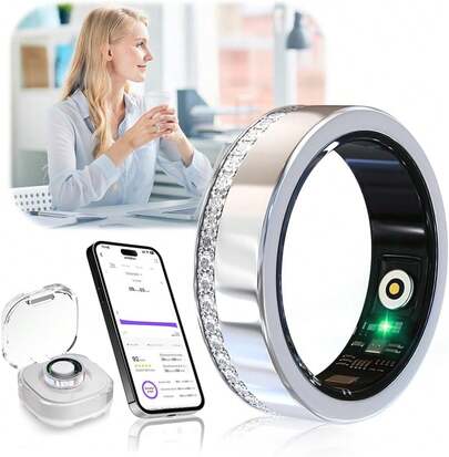 Smart Health Rings For Women Men, Sleep Tracker With Heart Rate, Blood Oxygen, Fitness Ring For Activity Monitoring, No Subscription, Compatible With IOS & Android, Silver 8 #
